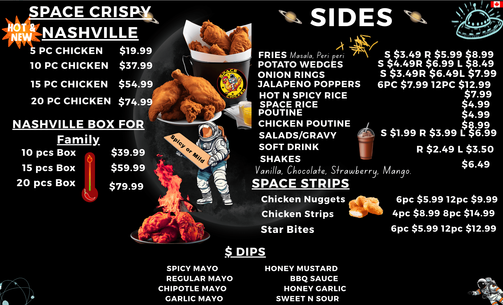 Space Chicken Menu Page 3