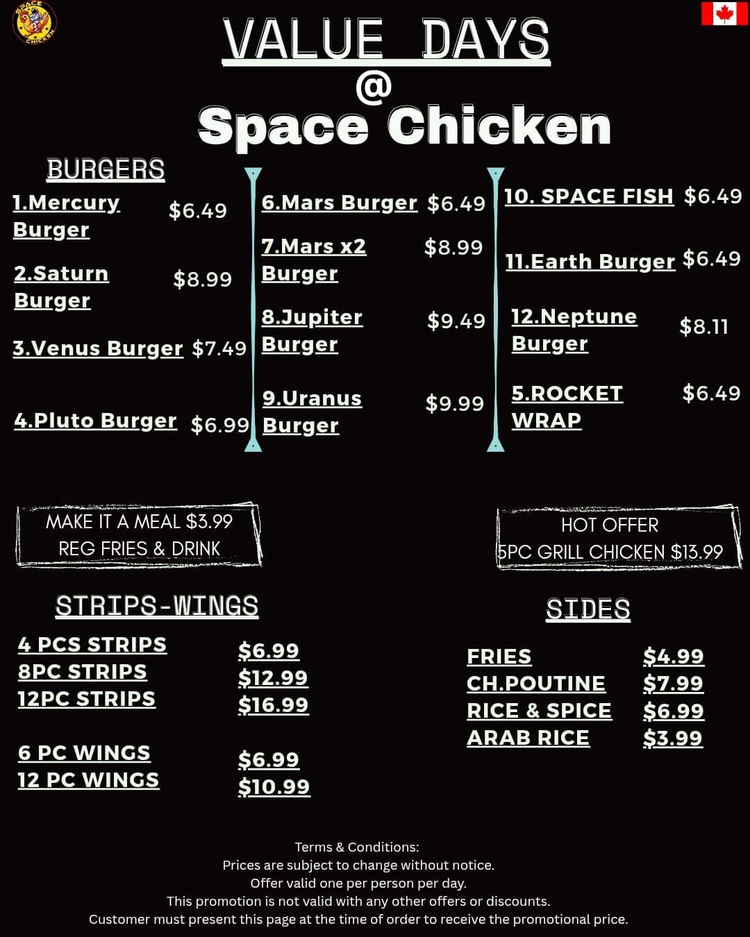 Space Chicken Value Card